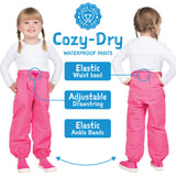 Size 3: Jan & Jul Watermelon Pink Cozy-Dry (Fleece Lined) Rain Pants NEW