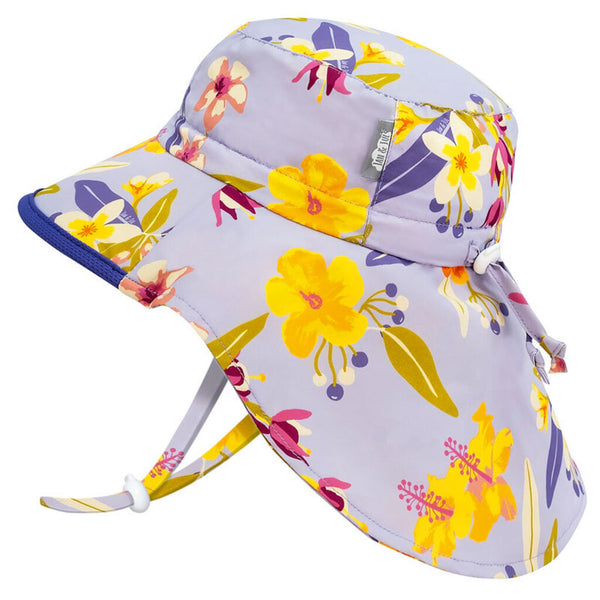 Size S (0-6m): Jan & Jul Aqua Dry Adventure Hat - Tropical Bloom