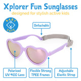 Size M (2-6Y): Jan & Jul HEART Sunglasses - LAVENDAR AURORA