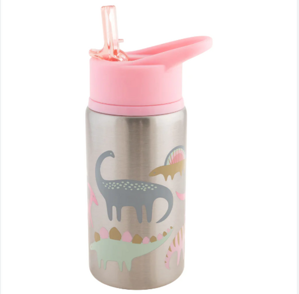 Stephen Joseph Stainless Steel Water Bottle - PINK DINO