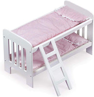 White Pink Wooden Doll Bunkbed Fits 18" Doll - As Is