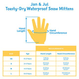 Size L(6-8): Jan & Jul BLUE Waterproof Mittens NEW