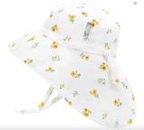 Size XL (5-12): Jan & Jul Cotton Xplorer Hat - YELLOW FLOWER