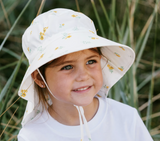 Size XL (5-12): Jan & Jul Cotton Xplorer Hat - YELLOW FLOWER