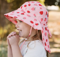 Size S (0-6m): Jan & Jul Aqua Dry Adventure Hat - Pink Strawberry NEW