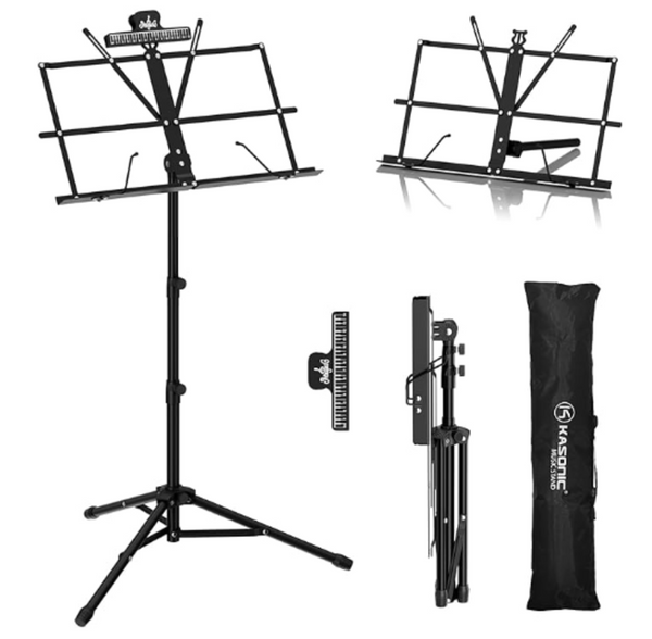 KASONIC - Music Stand, 2 in 1 Dual-Use Folding Sheet Music Stand