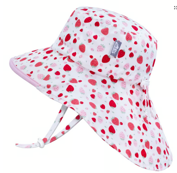 Size L (2-5 years): Jan & Jul Cotton Adventure Hat - Strawberry NEW