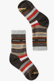 Size M (12-2.5): Smartwool Kids' HIKE Crew Chestnut Stripes Full Cushion NEW Socks