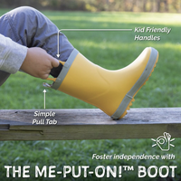 Size 6.5: Jan & Jul YELLOW Puddle Dry Loop Handle Rain Boots NEW