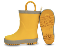 Size 6.5: Jan & Jul YELLOW Puddle Dry Loop Handle Rain Boots NEW