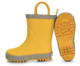 Size 9: Jan & Jul YELLOW Puddle Dry Loop Handle Rain Boots NEW