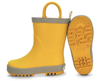 Size 5: Jan & Jul YELLOW Puddle Dry Loop Handle Rain Boots NEW