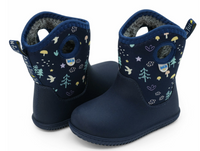 Size 3Y: Jan & Jul NAVY FOREST Birch Toasty-Dry Lite Winter Rain Boots NEW