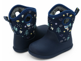 Size 3Y: Jan & Jul NAVY FOREST Birch Toasty-Dry Lite Winter Rain Boots NEW