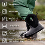 Size 10: Jan & Jul NAVY FOREST Birch Toasty-Dry Lite Winter Rain Boots NEW