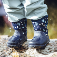 Size 7: Jan & Jul NAVY FOREST Birch Toasty-Dry Lite Winter Rain Boots NEW