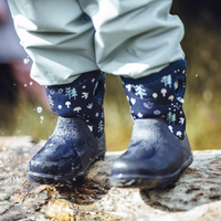 Size 3Y: Jan & Jul NAVY FOREST Birch Toasty-Dry Lite Winter Rain Boots NEW