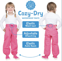 Size 3: Jan & Jul NEBULA BLUE Cozy-Dry (Fleece Lined) Rain Pants NEW