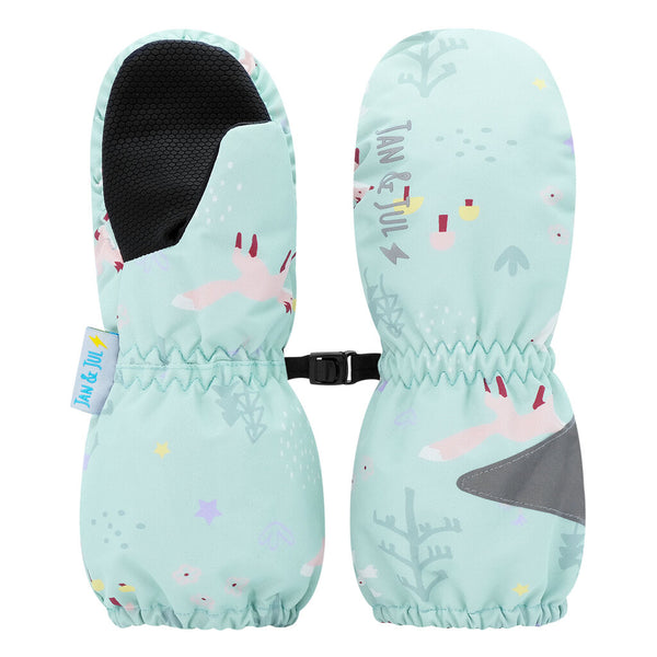 Size S (2-4): Jan & Jul MINTY FOREST Waterproof RAIN Mittens NEW