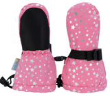 Size XS (NB-2): Jan & Jul WATERMELON Silver Stars Waterproof Thumbless Mittens NEW