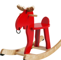 Ikea Wooden Red Moose Rocker