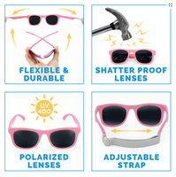 Size M (2-6Y): Jan & Jul HEART Sunglasses -PEACHY PINK AURORA