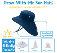 Size S (3-6m): Jan & Jul Aqua Dry Adventure Hat - BLUE