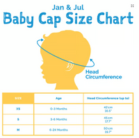 Size S (3-6m): Jan & Jul Sun Soft Baby Cap - BABYBLUE