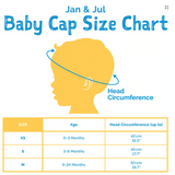 Size XS (0-3m): Jan & Jul Sun Soft Baby Cap - BABY BLUE