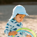 Size S (3-6m): Jan & Jul Sun Soft Baby Cap - BABYBLUE