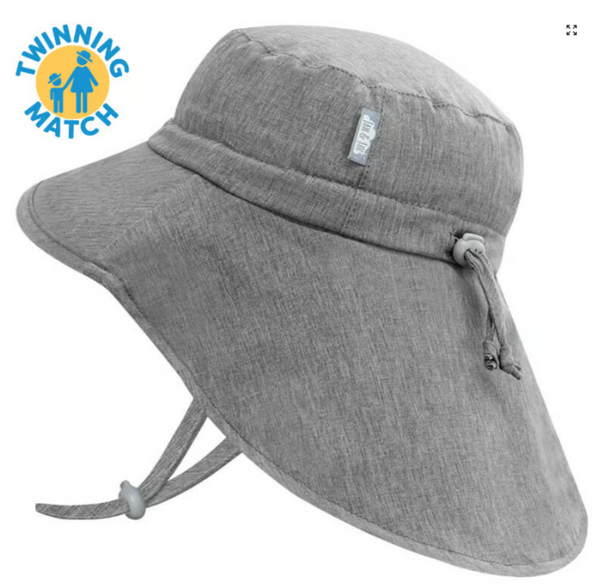 Size M (6-24m): Jan & Jul Aqua Dry Adventure Hat -GREY