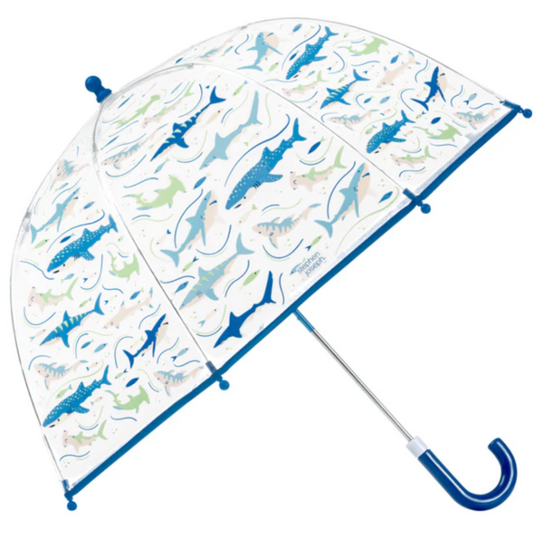 Stephen Joseph Clear Color Changing Umbrella -SHARK-NEW
