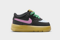 Size 2: Nike Force 1 Low LV8 2 EasyOn Baby Shoes (FN0408-001, Black/Light Armory Blue/Playful Pink/Summit White) LIKE NEW