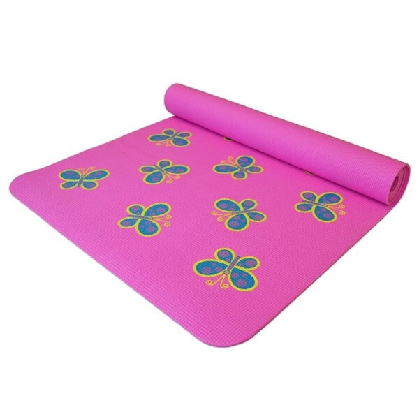 Pink Butterfly Yoga Exercise Mat