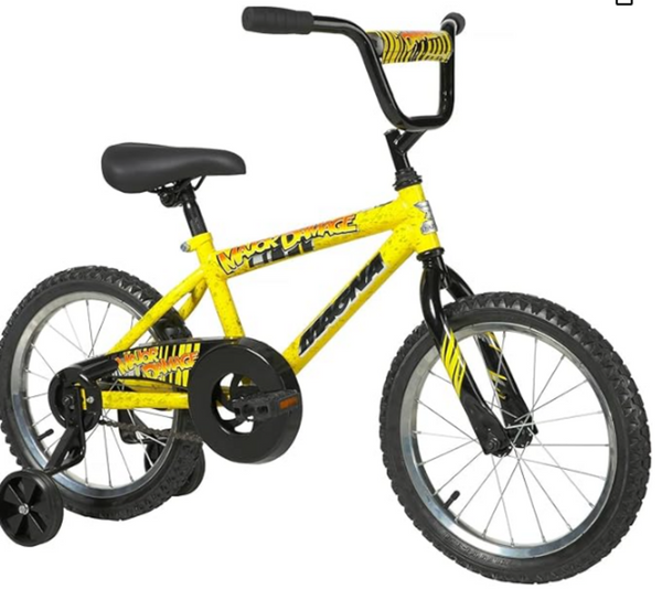 Magna Major Damage Yellow Children's Bike W/ Training Wheels (retails $130)