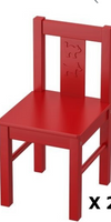 Ikea Wooden Red Kritter Chairs
