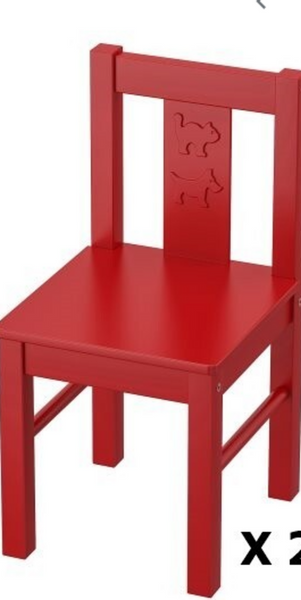 Ikea Wooden Red Kritter Chairs