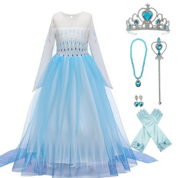 Size 10: Kawell Frozen Elsa 6pc Costume-NEW