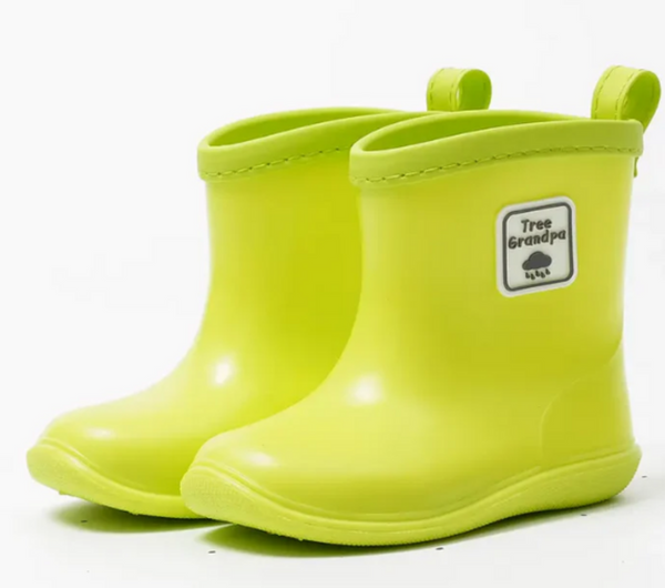 Size 8 (16cm): Tree Grandpa NEON GREEN Rain Boots NEW