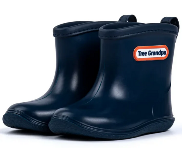 Size 10 (18cm): Tree Grandpa NAVY BLUE Rain Boots NEW