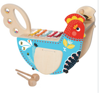 Manhattan Wooden Chicken Musical Toy