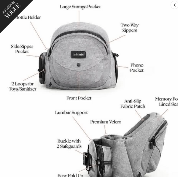 Tush Baby Grey Hip Seat Carrier