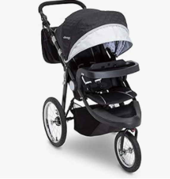 Jeep Hydro Sport Plus Jogging Stroller w/ Car Seat Adaptors & Cup Holder