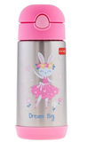 Stephen Joseph Double Walled Stainless Steel Flip Top Water Bottle - BUNNY - NEW
