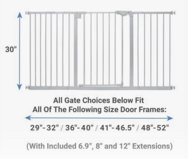 risco Steel Extra Wide Auto-Close Gate W/Extensions