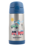 Stephen Joseph Double Walled Stainless Steel Flip Top Water Bottle - TRANSPORTATION - NEW