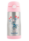 Stephen Joseph Double Walled Stainless Steel Flip Top Water Bottle - BEE - NEW