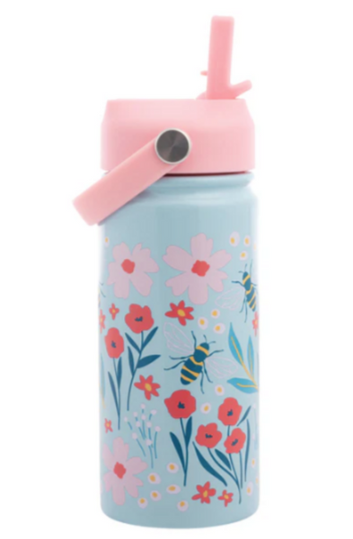 Stephen Joseph Insulated Stainless Steel Water Bottle with Handle - BEE- NEW