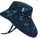 Size L (2-5 years): Jan & Jul Aqua Dry Adventure Hat - NAVY WHALE PLAY