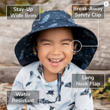 Size M (6-24m): Jan & Jul Aqua Dry Adventure Hat - MANTA RAY